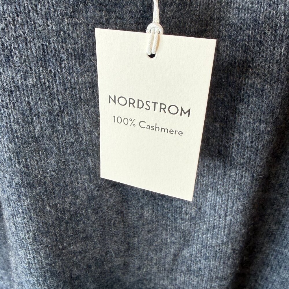 Nordstrom 100% Cashmere Wrap Scarf Gray NWT Luxury Shawl - Picture 5 of 11